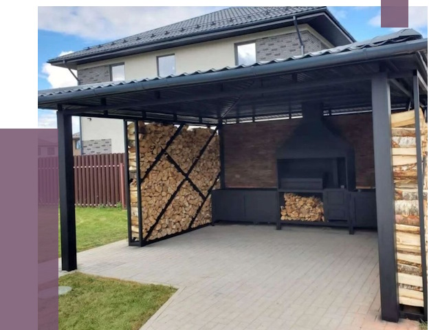 Навесы для барбекю в Ахтубинске от 12892 руб. под ключ | ПРОЛЁТ-Хтб