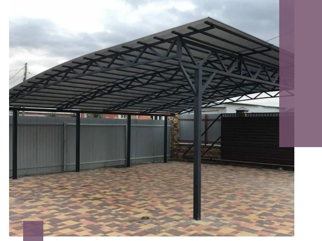 Металлические навесы под ключ в Ахтубинске — изготовление и монтаж