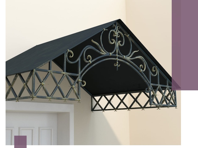 Двускатные металлические козырьки под ключ в Ахтубинске